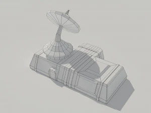 low poly scifi radar station 3D Model
