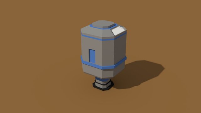 low poly scifi silo 3D Model .c4d .max .obj .3ds .fbx .stl .blend 