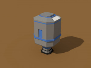 low poly scifi silo 3D Model