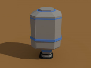 low poly scifi silo 3D Model