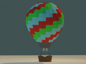 low poly hot air balloon 3D मॉडल