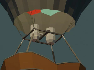 low poly hot air balloon 3D Model