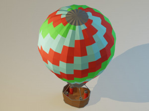 low poly hot air balloon 3D मॉडल