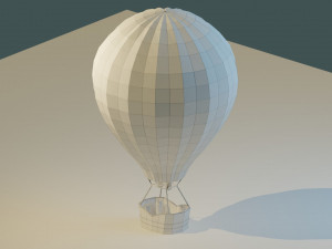 low poly hot air balloon 3D मॉडल