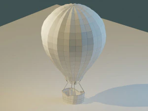 low poly hot air balloon 3D Model