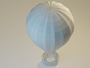 low poly hot air balloon 3D मॉडल