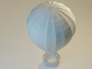 low poly hot air balloon 3D Model