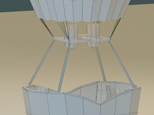 low poly hot air balloon 3D मॉडल