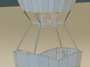 low poly hot air balloon 3D Model