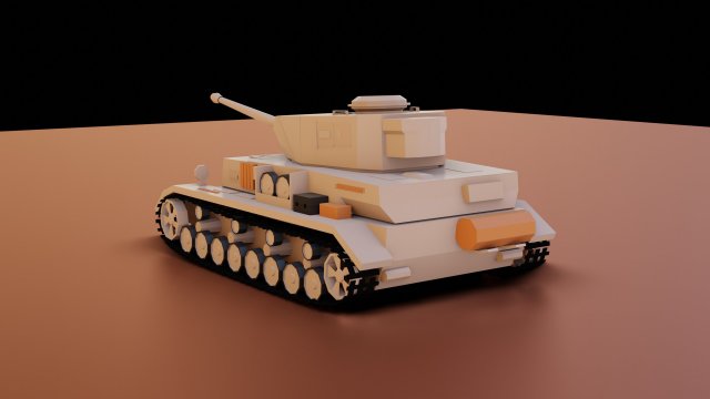 low poly panzer iv tank 3D Модель .c4d .max .obj .3ds .fbx .stl .blend 
