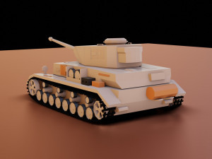low poly panzer iv tank 3D Model