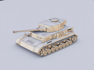 low poly panzer iv tank 3D Model