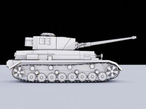low poly panzer iv tank 3D Model