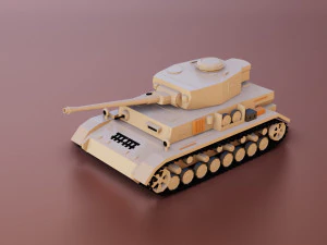 low poly panzer iv tank 3D Model