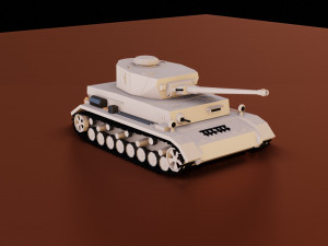 low poly panzer iv tank 3D Модель