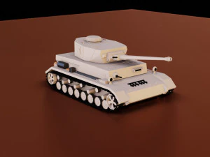 low poly panzer iv tank 3D Model