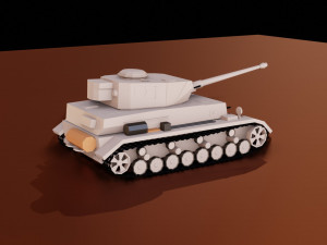 low poly panzer iv tank 3D Модель