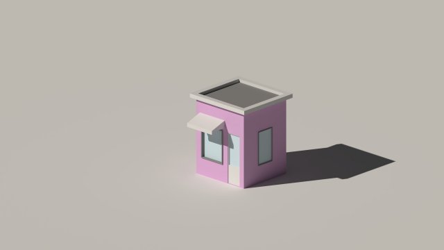 low poly kiosk stand 3D Модель .c4d .max .obj .3ds .fbx .stl .blend 