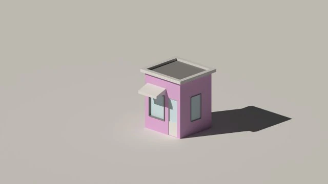 low poly kiosk stand 3D Model .c4d .max .obj .3ds .fbx .stl .blend