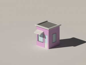 low poly kiosk stand Model 3D