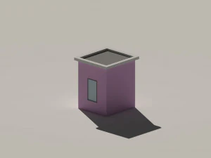 low poly kiosk stand 3D Model