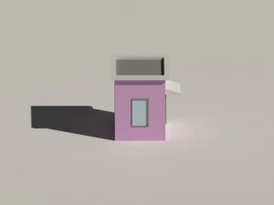 low poly kiosk stand 3D Model