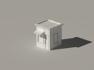 low poly kiosk stand 3D Model