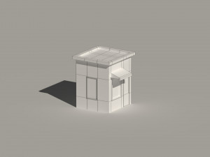 low poly kiosk stand 3D Модель