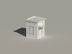 low poly kiosk stand 3D Model