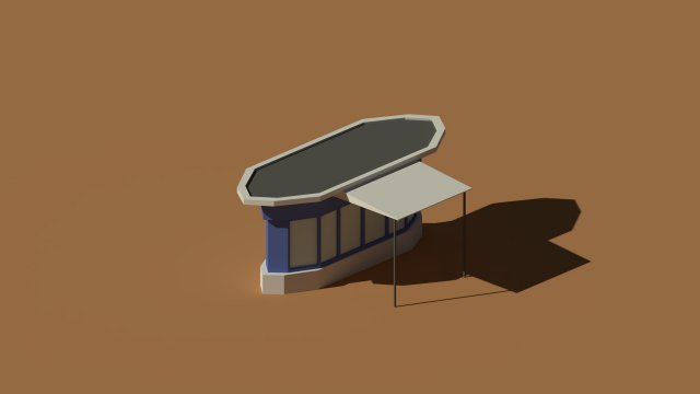 low poly kiosk stand 2 3D-Modell .c4d .max .obj .3ds .fbx .stl .blend 