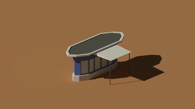 low poly kiosk stand 2 3D Model .c4d .max .obj .3ds .fbx .stl .blend 