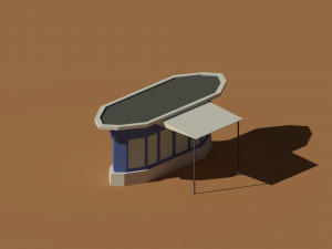 low poly kiosk stand 2 3D Model