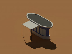 low poly kiosk stand 2 3D-Modell