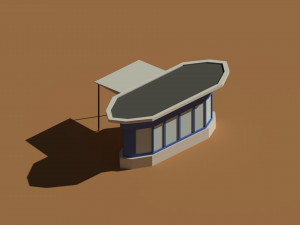 low poly kiosk stand 2 3D-Modell