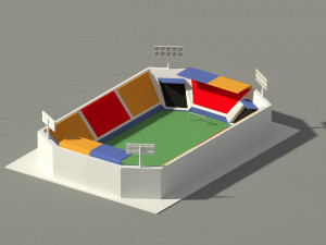 low poly stadium 3D Model