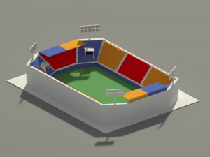 low poly stadium Model 3D