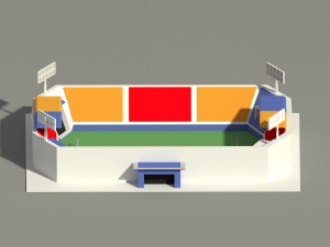 low poly stadium Model 3D