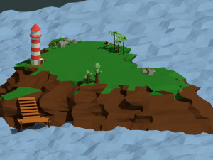 low poly island pack 3D Model