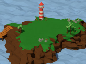 low poly island pack Model 3D