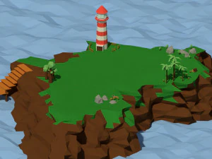pacote de ilha low poly Modelo 3D