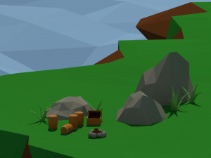 low poly island pack Model 3D