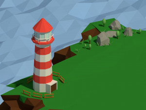 low poly island pack Model 3D