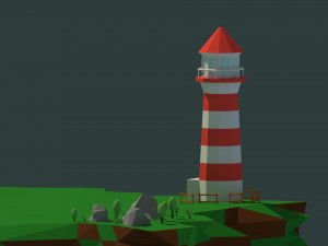 low poly island pack Model 3D