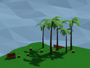 pacote de ilha low poly Modelo 3D