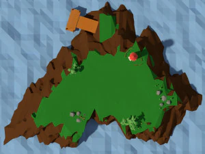 pacote de ilha low poly Modelo 3D