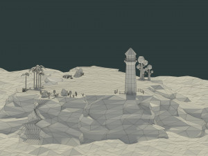 low poly island pack Model 3D