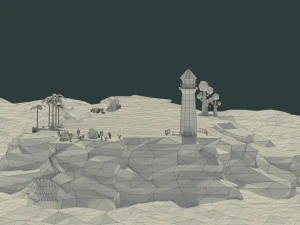 pacote de ilha low poly Modelo 3D