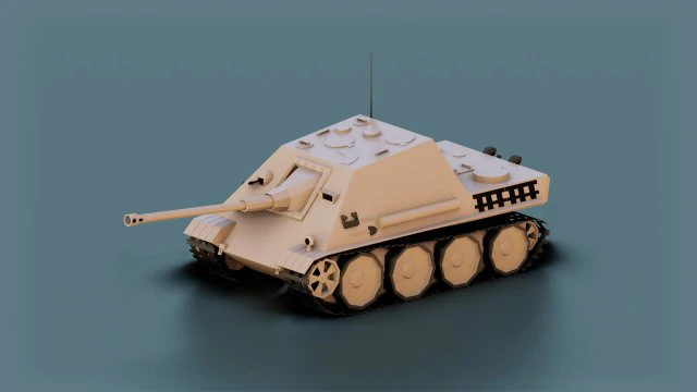 low poly jagdpanther tank 3D Model .c4d .max .obj .3ds .fbx .stl .blend 