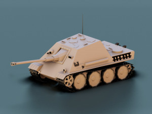 low poly jagdpanther tank Modelo 3D