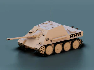 낮은 폴리 Jagdpanther 탱크 3D 모델